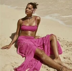 Free People Pink Skirt Set